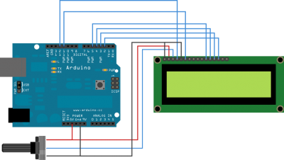 Schema di collegamento Lcd e Arduino