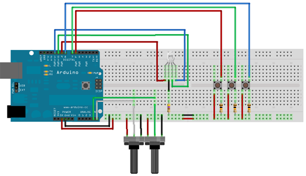 Tutorial Arduino Led Rgb Potenziometri E Pulsanti Mauro Alfieri Wearable Domotica Robotica Elettronica Robotica E Domotica