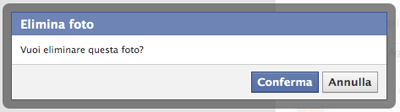 Conferma eliminazione foto
