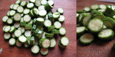 zucchine tagliate a rondelle