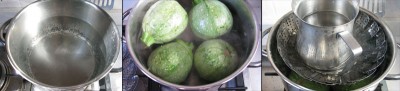 cuocere le zucchine tonde in acqua bollente