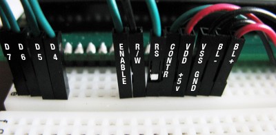 connessioni dell'LCD ad Arduino