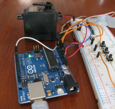 servo arduino e pulsanti