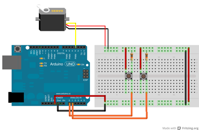 servo e pulsanti