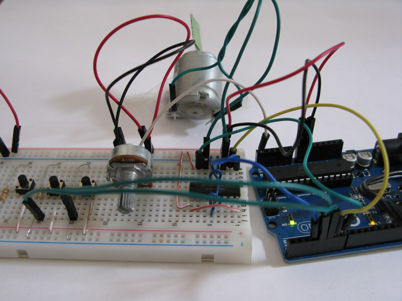 Tutorial: motore DC controllato da interruttori e potenziometro