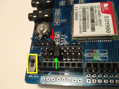 GPRS shield configurare pin TX ed RX