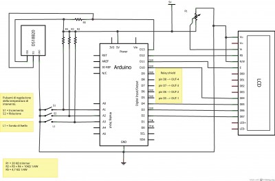 Termostato e sensore di livello con arduino e DS18B20