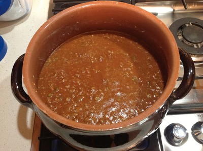 Ragu bolognese in pentola