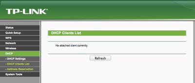 MR3020 DHCP List Client