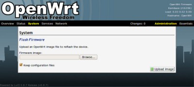 OpenWRT Screenshot Firmware Update