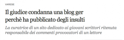 condannata blogger