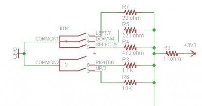 1,8" shield joystick collegamenti resistenze