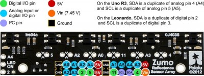 zumo reflectance sensor contact