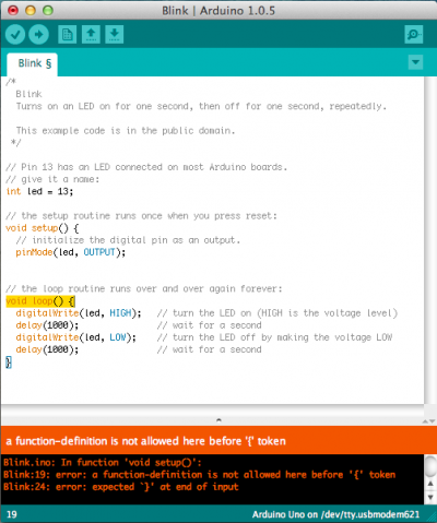 errori arduino ide parentesi