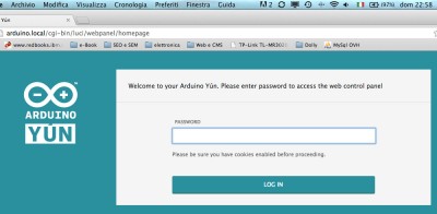 Arduino Yun primo accesso