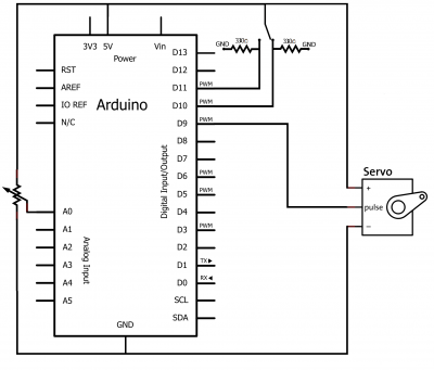 schema servo collegamenti