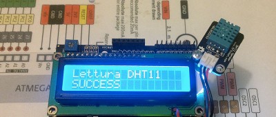 Datalogger Arduino LCD DHT11 lettura success