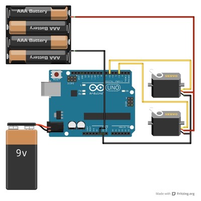 arduino come collegare due servo