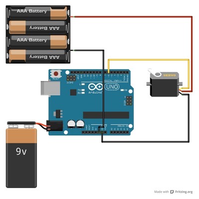 arduino servo con alimentazione esterna