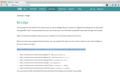 arduino yun bridge REST