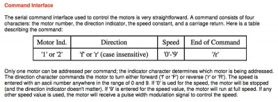 Serial controller motor driver protocol