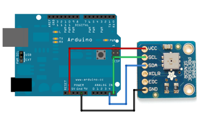 BMP085 Barometric Pressure Sensor schema di collegamento