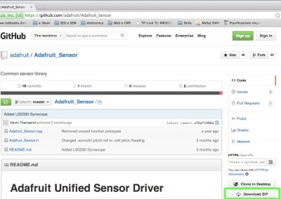 BMP085 barometric sensor library