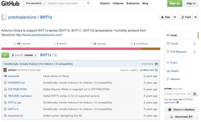 SHT10 Soil Temperature Moisture Sensor library