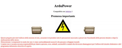 ardupower avvertenze