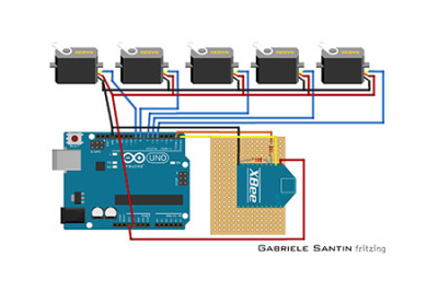 robot hand xbee mano schema fritzing