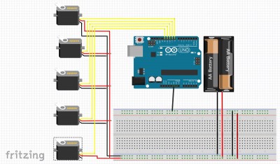 braccio robot schema elettrico