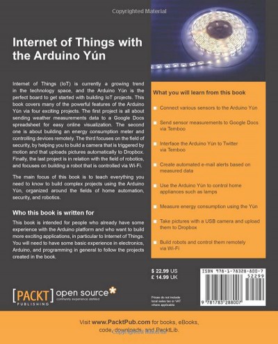 Internet of Things with the Arduino Yun cover rear