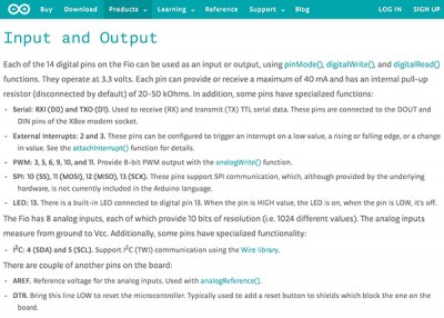 arduino fio input and output