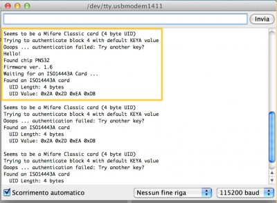 Adafruit NFC Serial Monitor 