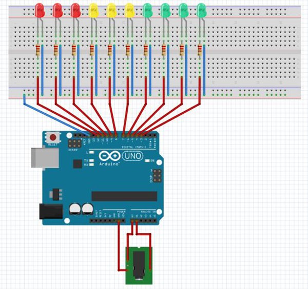 vumeter arduino schema