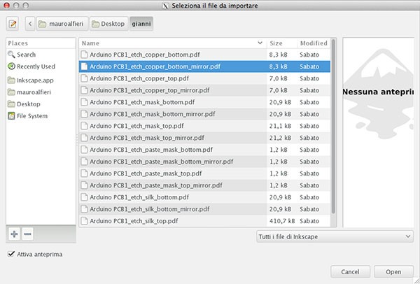 PCB Fritzing to iModela apri file