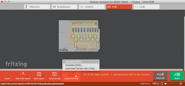 PCB Fritzing to iModela export PDF