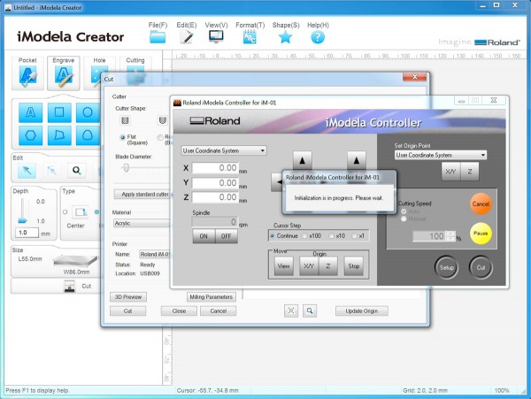 PCB iModela Controller open