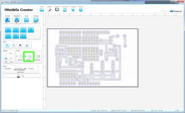 iModela Creator PCB select inside