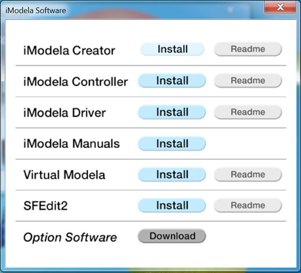 iModela sw install Menu