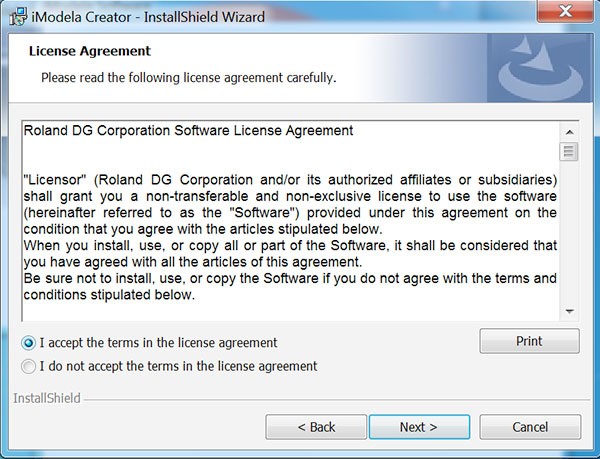 iModela Software install iCreator license