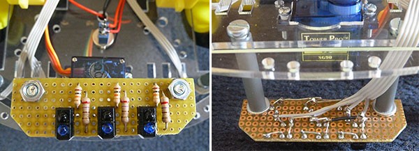 Robot segui linea sensori linea lato componenti