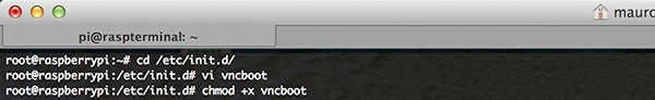 remote raspbian control arduino vncserver on boot
