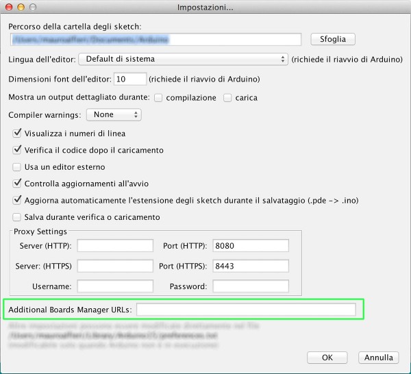 Arduino IDE 1.6.4 preferenze