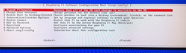 OctoPi Raspberry Pi expand FS