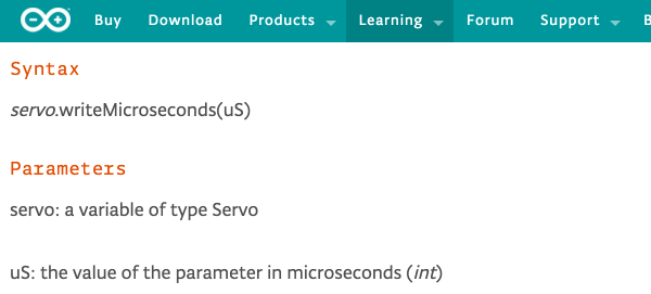 arduino write microseconds