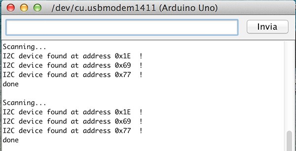 I2C scanner serial monitor