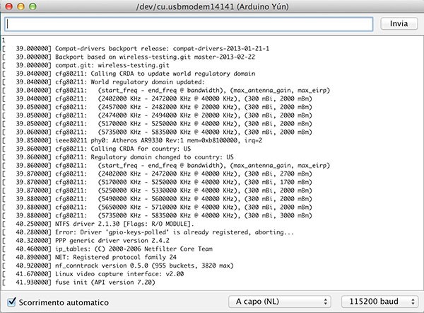 Yun Serial Terminal console