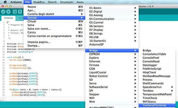 Yun Serial Terminal sketch load