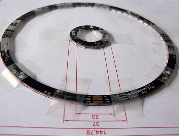 Neopixel Ring Watch blocco dei quarti